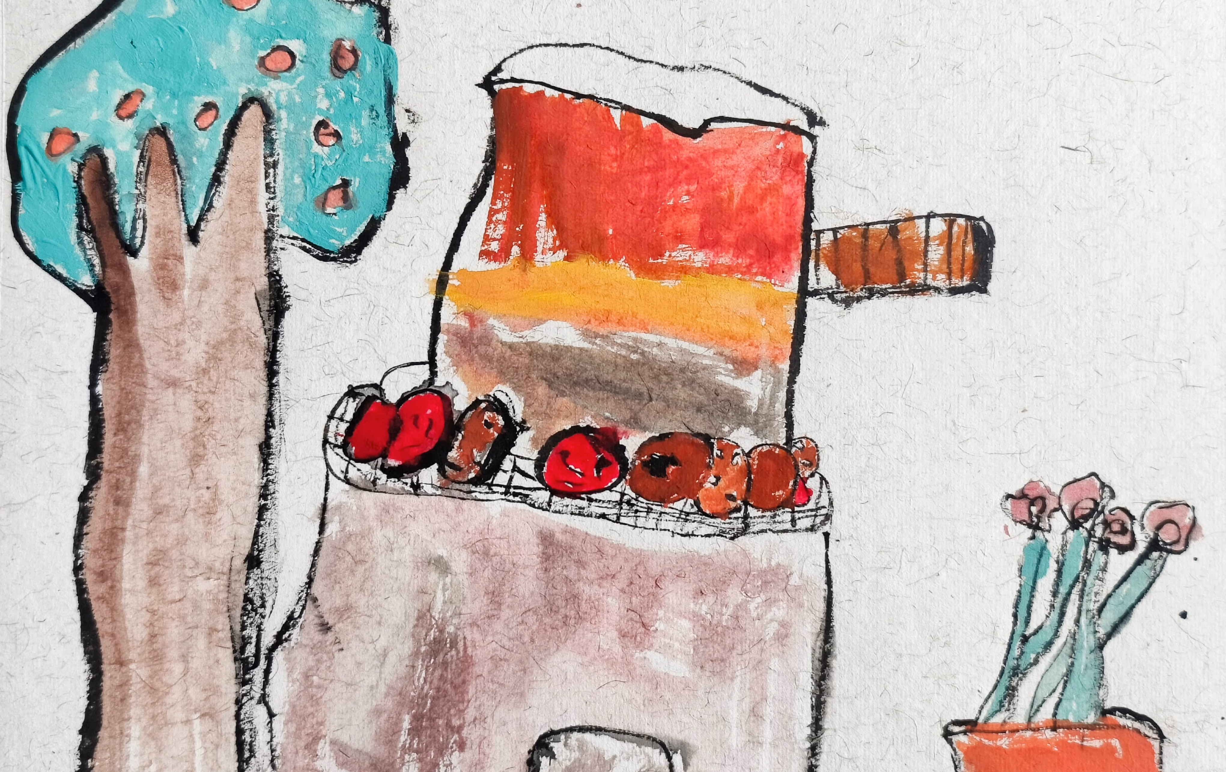 国画风围炉煮茶